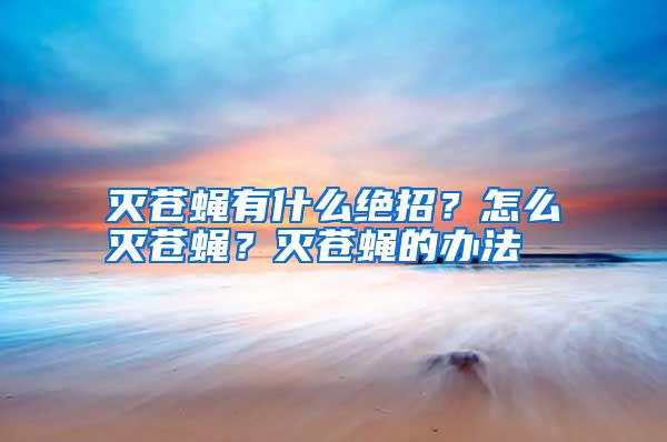 滅蒼蠅有什么絕招？怎么滅蒼蠅？滅蒼蠅的辦法