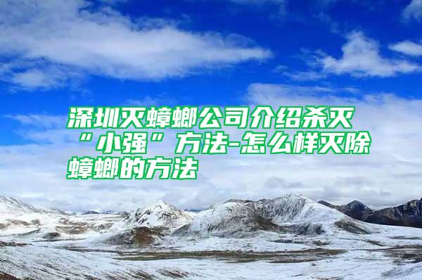 深圳滅蟑螂公司介紹殺滅“小強(qiáng)”方法-怎么樣滅除蟑螂的方法