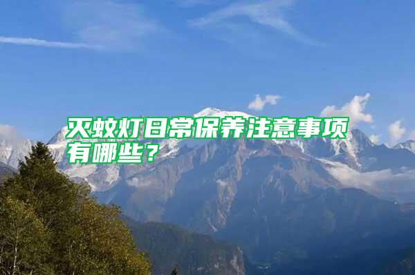 滅蚊燈日常保養注意事項有哪些？