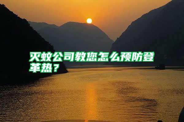 滅蚊公司教您怎么預防登革熱？
