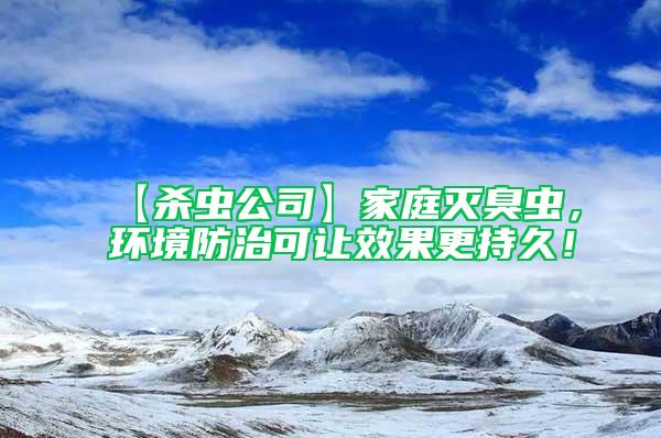 【殺蟲公司】家庭滅臭蟲，環境防治可讓效果更持久！