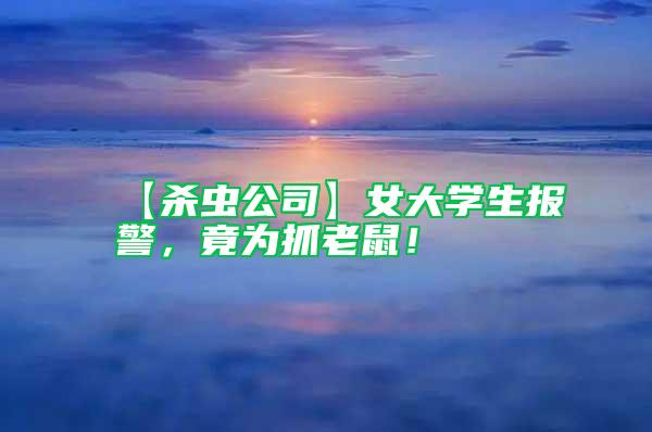 【殺蟲公司】女大學(xué)生報(bào)警，竟為抓老鼠！