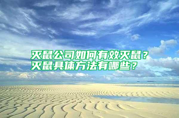 滅鼠公司如何有效滅鼠？滅鼠具體方法有哪些？
