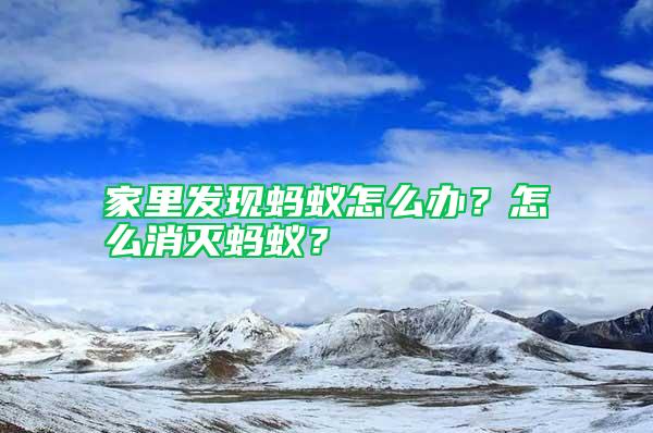 家里發(fā)現(xiàn)螞蟻怎么辦？怎么消滅螞蟻？