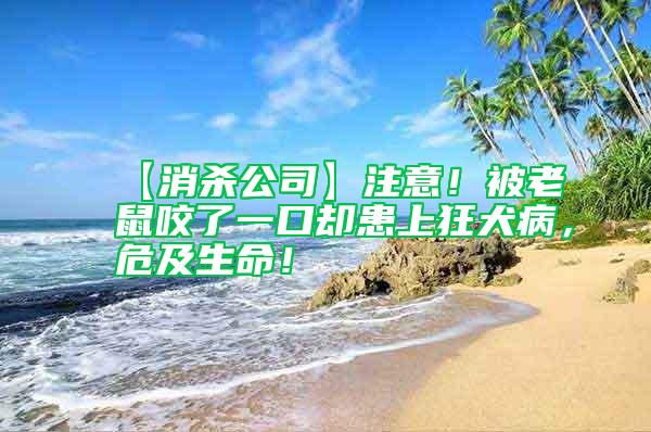 【消殺公司】注意！被老鼠咬了一口卻患上狂犬病，危及生命！