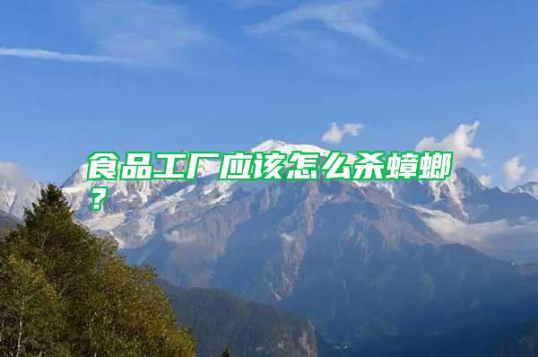 食品工廠應該怎么殺蟑螂？