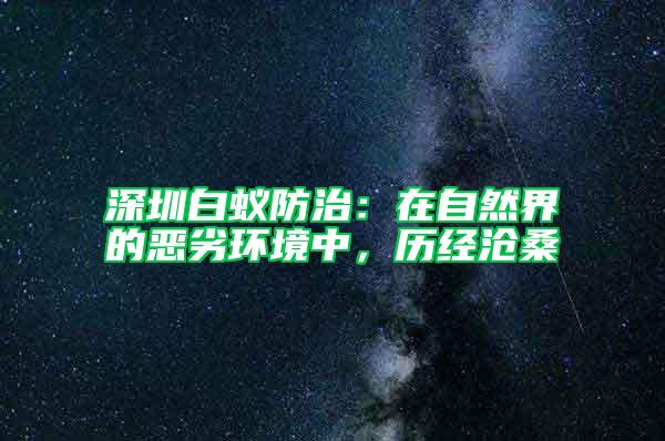 深圳白蟻防治：在自然界的惡劣環境中，歷經滄桑