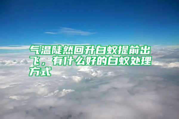 氣溫陡然回升白蟻提前出飛，有什么好的白蟻處理方式