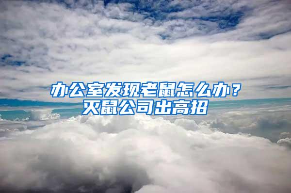 辦公室發(fā)現(xiàn)老鼠怎么辦？滅鼠公司出高招