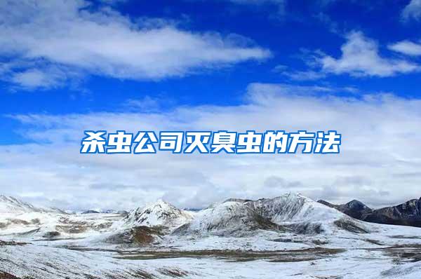 殺蟲(chóng)公司滅臭蟲(chóng)的方法