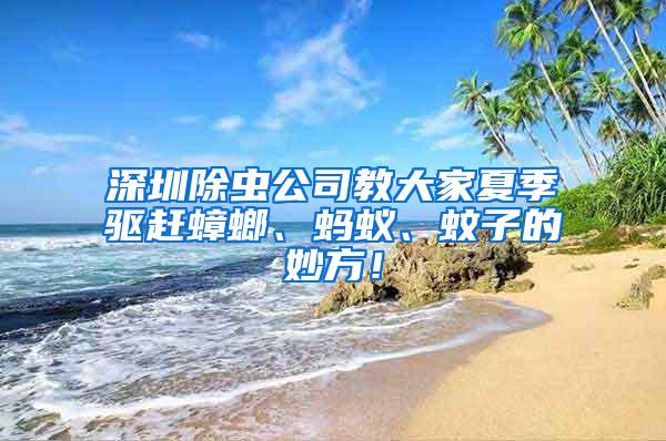 深圳除蟲公司教大家夏季驅趕蟑螂、螞蟻、蚊子的妙方！