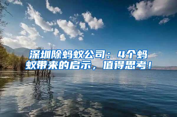 深圳除螞蟻公司：4個螞蟻帶來的啟示，值得思考！