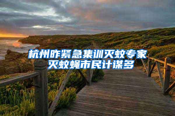 杭州昨緊急集訓(xùn)滅蚊專家 滅蚊蠅市民計(jì)謀多