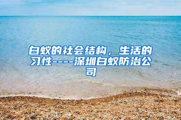 白蟻的社會結(jié)構(gòu)，生活的習(xí)性----深圳白蟻防治公司