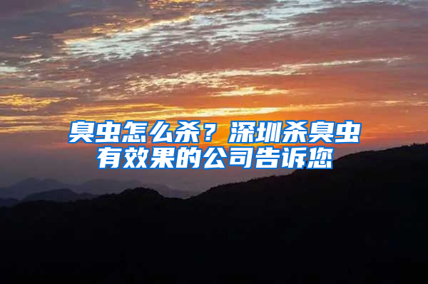 臭蟲(chóng)怎么殺？深圳殺臭蟲(chóng)有效果的公司告訴您